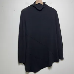Neiman Marcus Women Cashmere‎ Sweater Large Black Asymmetric Mock Neck Luxury thumbnail 7