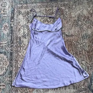 Hello Molly Famous Fit Lilac Lavender Satin Slip Mini Dress Size Medium thumbnail 8