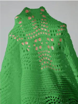 Green Crochet Swim Cover-Up Dress thumbnail 6