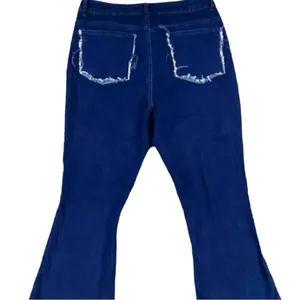 Retro 70’s vibe patchwork look high rise stretchy flared leg jeans! New! thumbnail 5