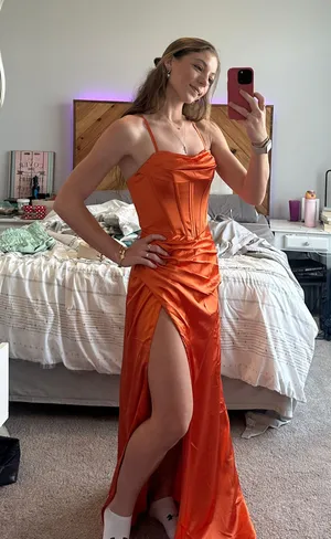 Amazon Orange Prom Dress thumbnail 4