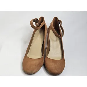 Marc Fisher‎ Tan Maryjane Platform Suede Block Heels Ankle Strap Womens Size 9.5 thumbnail 3