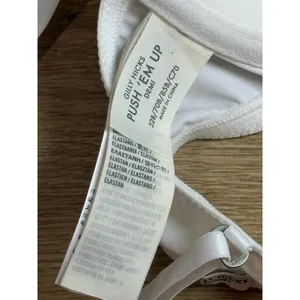 EUC Abercrombie Gilly Hicks White PUSH 'EM UP T-Shirt Contour Demi UW Bra sz 32B thumbnail 3