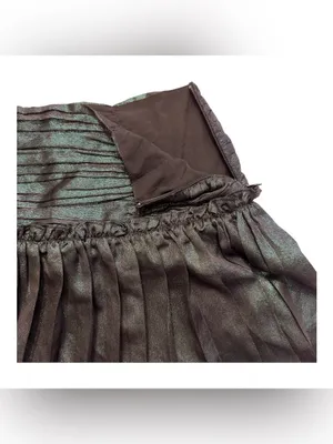 ANTHROPOLOGIE CURRENT AIR Women’s Black Opal Iridescent Pleated Skirt Size M thumbnail 6