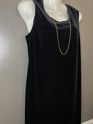 R&M Richards Dress Womens Black Velvet Sleeveless Maxi Formal Evening Style 9067 thumbnail 4