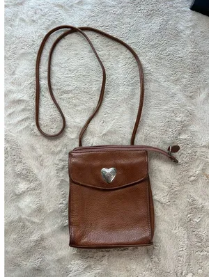 Fossil Vintage Brown Leather Crossbody Bag Heart Accent Women's thumbnail 1