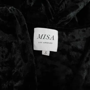 MISA Los Angeles Ophelie Black Crushed Velvet Tie Front Mini Dress Stretch Small thumbnail 10