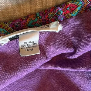 Christian Dior Vintage 80’s Pink Floral Pattern Printed Satin Robe Size Large thumbnail 9