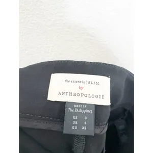 Anthropologie The Essential Slim Ankle Zip Pant Black Women's Size 0 Minimalist thumbnail 6