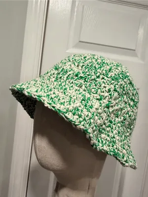 Handmade Crochet Bucket Hat 100% Cotton Lightweight Packable Festival Boho Beach thumbnail 2
