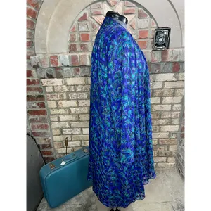 illusion dress tank tiered flutter front jacket purple blue green thumbnail 14
