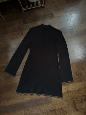 Topshop black mock neck bell sleeve fit and flare comfy knit sweater mini dress thumbnail 8