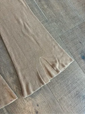 callahan beige ribbed novah slit flare casual pants thumbnail 4