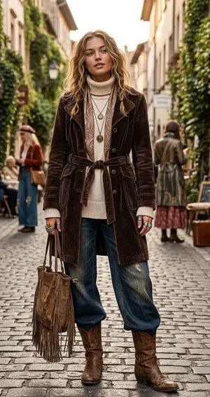 Vintage giacca brand women’s coat bohemian , western chic size small thumbnail 1