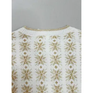 Workshop Republic Clothing Womens Sweater Size S Fair Isle Cream Gold Cozy thumbnail 8