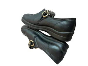 Birkenstock Footprints Black Slip-On Loafers Shoes w/ Chain Comfortable Size 38 thumbnail 7