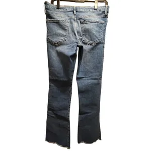 Free‎ People Mid Rise Raw Hem Flare Jeans Medium Wash Blue W28 61855-16515125 thumbnail 5