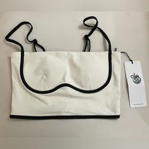 Alo Yoga NWT Airbrush Streamline Bra Tank Top Ivory Black Size M thumbnail 6