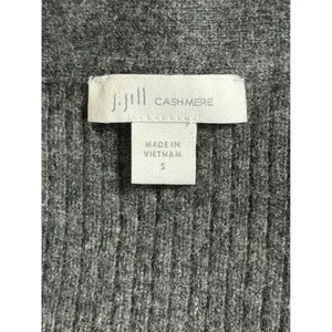 J.Jill Cashmere Cardigan Sweater Womens Small Charcoal Gray Open Front Longline thumbnail 3