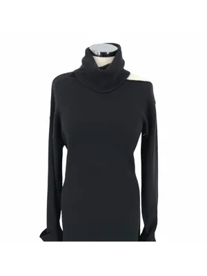 PAIGE Raundi Cutout Turtleneck Midi Sweater Dress Black Wool Blend Size XS NWOT thumbnail 3