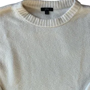 J. Crew Crewneck Sweater Sz S Super Soft Oversized Pullover Wool Alpaca Cream thumbnail 4