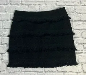 Anthropologie HD in Paris black eyelet fringe skirt thumbnail 1