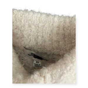 Madewell Womens Cream Colored Wool-Alpaca Blend Bouclé-Knit Oversized Sweater thumbnail 5