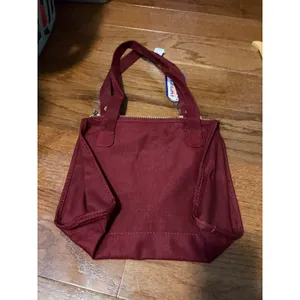 American‎ Eagles Tote Bag Vintage 90s Burgundy Canvas Wood Buckle NWT OS Retro thumbnail 4