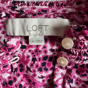 Loft Womens Size Medium Smocked Button Blouse thumbnail 8