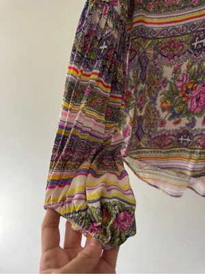 Anthropologie Maeve Gorgeous Boho Floral Puff Sleeve‎ Ceresco Peasant Top thumbnail 6