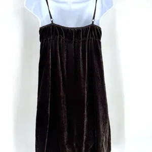 Gap Y2K Velvet Silk Blend Slip Dress Sz 2 Chocolate Brown Whimigoth‎ FairyGrunge thumbnail 7