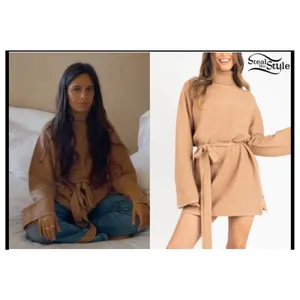 Kittenish Neutral Territory Oversized Ribbed Tan Mini Sweather Dress Size XS thumbnail 2