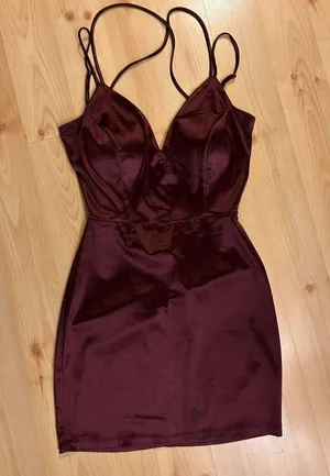 Windsor Strappy Deep Plum Dress thumbnail 1