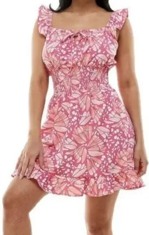 Lila Rose Junior’s pink Smocked Waist Skater Dress Size S thumbnail 1