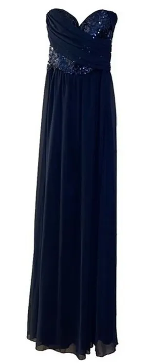 Chi Chi London Navy Sequin Evening Gown Women’s Size 2 NWT Prom Formal thumbnail 1