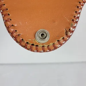 Vintage Womens Genuine Alligator Skin Leather Clutch Purse Cognac Brown Handmade thumbnail 12