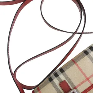 BURBERRY‎ RED, CANVAS LEATHER SHOULDER BAG thumbnail 4