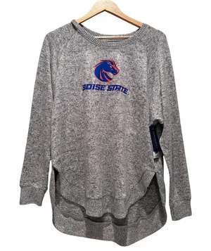 NWT Boxercraft Women's Gray‎ Boise State Broncos Oversized Cuddle Sweatshirt M thumbnail 1