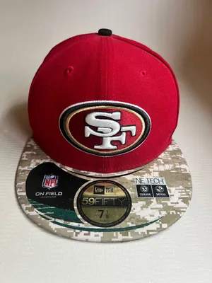 New Era 59Fifty San Francisco 49ers Fitted Hat Red Camo Brim Sz 7 1/8 NWT thumbnail 1
