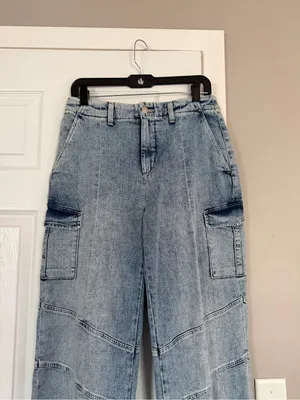 L’agence High Rise Wide Leg Barrel Style Blue Denim Jeans thumbnail 4