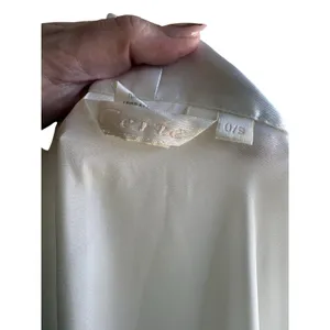 Silky White Satin Robe with Self-Tie Belt thumbnail 4