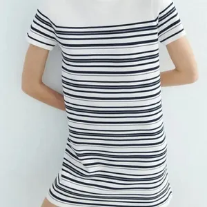 Nwt Zara Women'S Striped Knit Mini Dress White /Navy Size M 3859/035 thumbnail 4