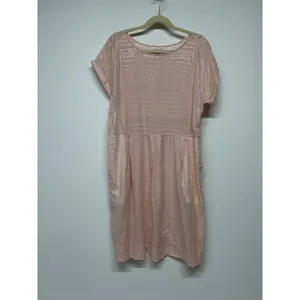 Peyton's Parker Blush Metallic Stripe Pocket Mini Dress‎ Boho Size Large thumbnail 2