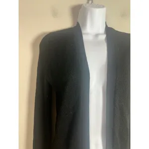 Banana Republic Black‎ Peplum Open Front Textured Knit Cardigan Sweater Small thumbnail 4