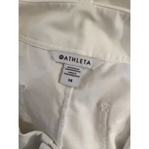 Athleta White Cargo Crop Pants Size 14 Wide Leg Relaxed Fit thumbnail 4