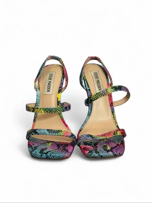 Steve Madden Multicolor Snake Print Strappy Heels Size 6 thumbnail 2