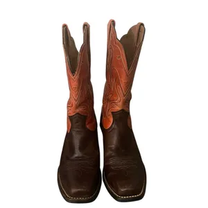 ARIAT Brown & Burnt Orange Leather Cowboy Boots Women’s Size 10 B Style #15821 thumbnail 3