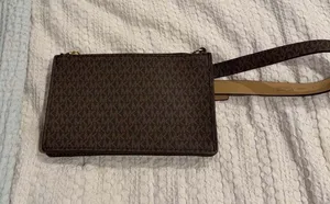 Michael Kors Signature Logo Belt Bag with Chain Detail thumbnail 1