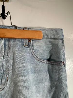 American‎ Eagle Women’s Size 14 Denim Mini Skirt Cut Off Light Wash Distressed thumbnail 5