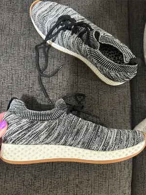 Women's Knit Lace-Up Sneakers in Black & White 8 1/2 thumbnail 2
